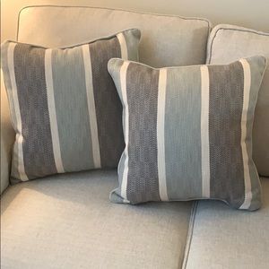 Blue Striped Accent Pillows SET OF TWO